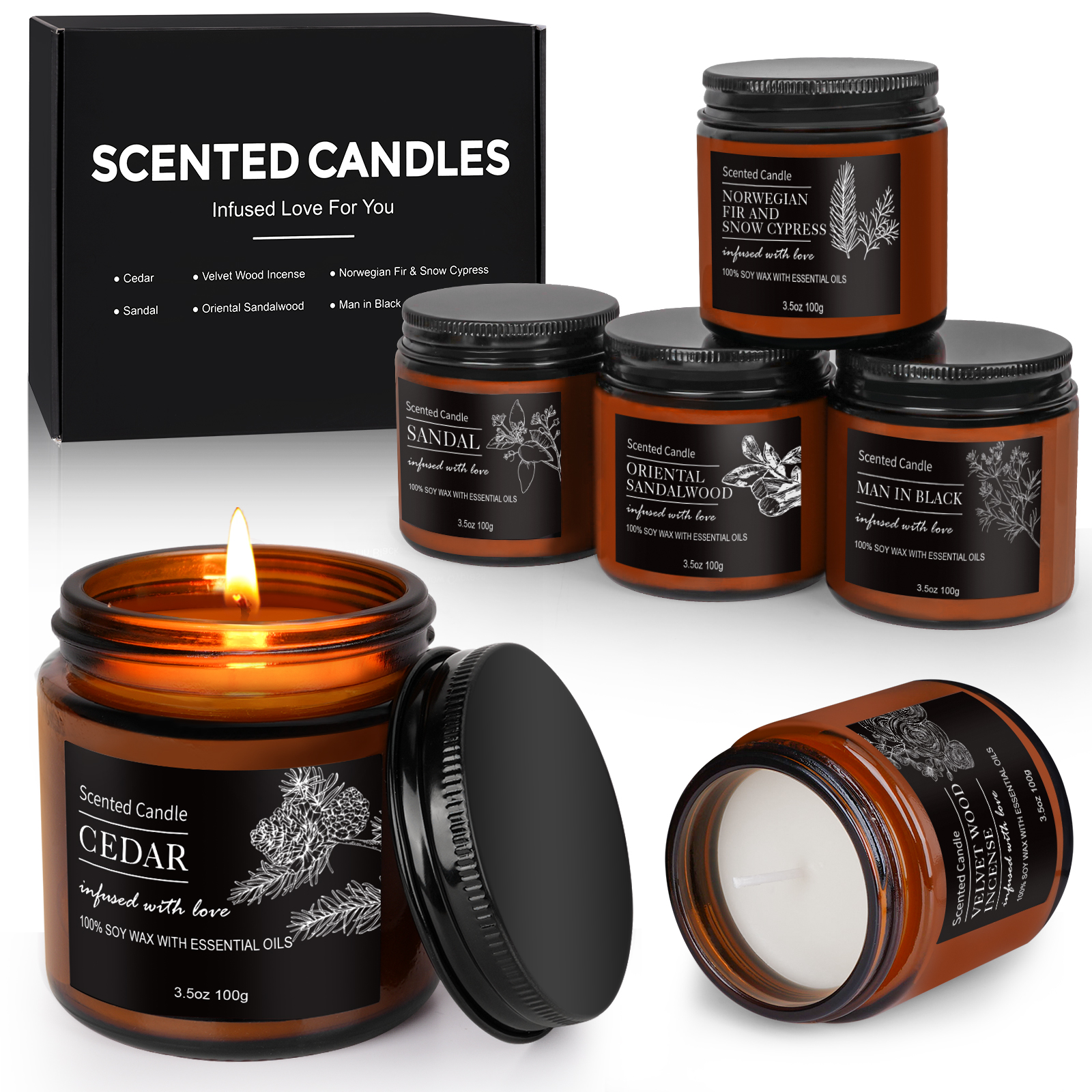 Six candle gift boxes