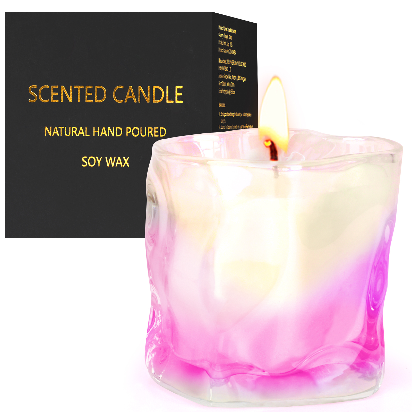 Colorful condensed wax candle