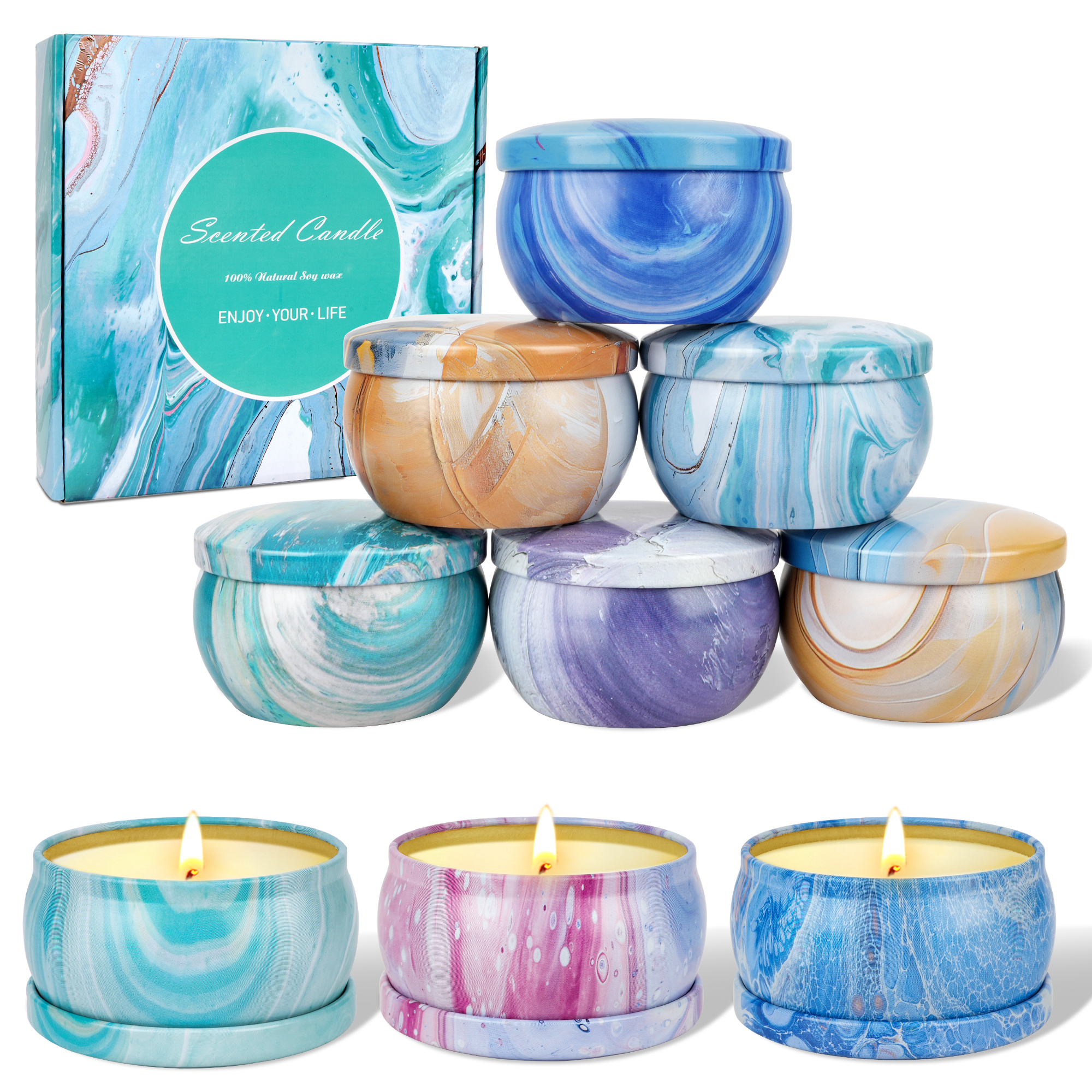 Oil Painting Series Nine Pack Candle Gift Box