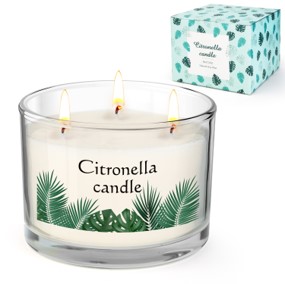 1 glass jar filled lemongrass candle