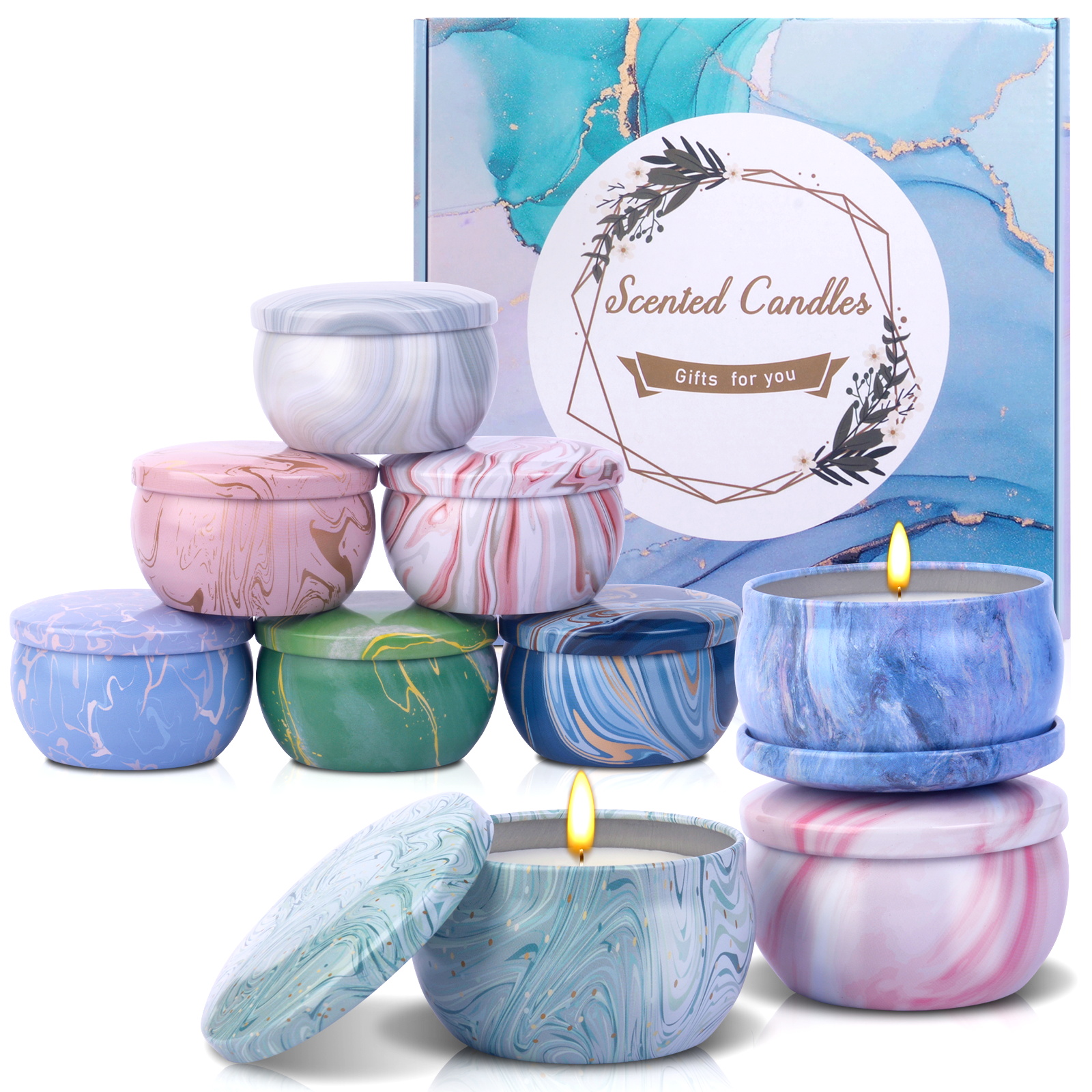 Marble Series 9-Pack Candle Gift Box