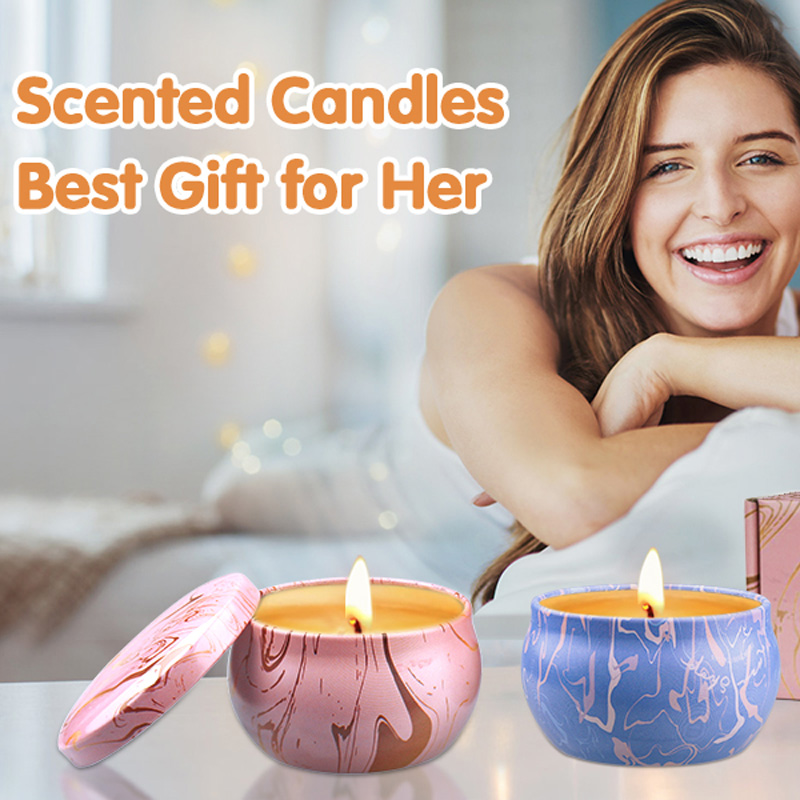 Marble series 2-pack candle gift box
