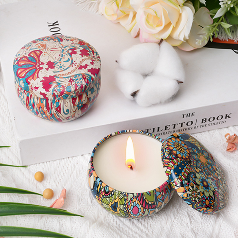 2 Indian tin vessels candles